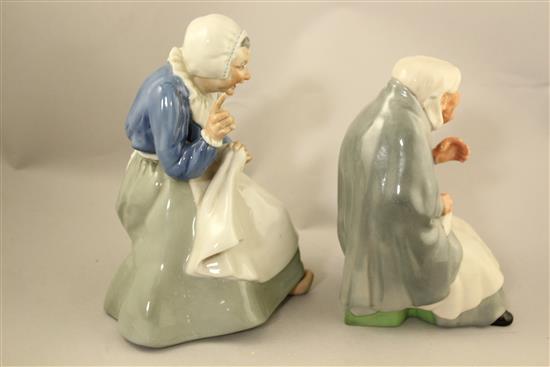 Two Wade porcelain figures of Hille Bobbe and an Irish porcelain figure of Mother MacCree, c.1938-50s, 23.5cm and 21cm